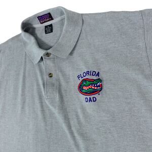 Florida Gators Dad Vintage Football NCAA MV Sports Gray Golf Polo Cotton XL